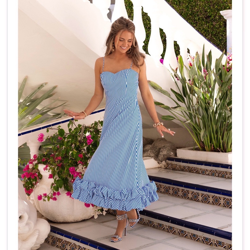 Lucy Jane dress by Shea Leigh Mills & Gianni Bini size 2 Stripe Maxi Sway